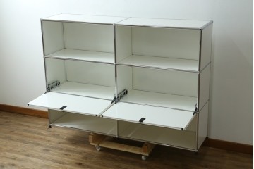 中古　美品　スイス　USMハラー(USM Haller)　ドロップダウンドア×2　サイドボード　定価約36万円　(R-084898)