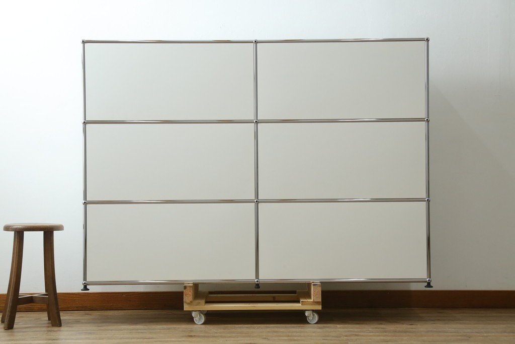 中古　美品　スイス　USMハラー(USM Haller)　ドロップダウンドア×2　サイドボード　定価約36万円　(R-084898)