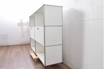 中古　美品　スイス　USMハラー(USM Haller)　ホームオフィスにもおすすめなスッキリとしたデザインのサイドキャビネット　定価約36万円相当　(R-084898)