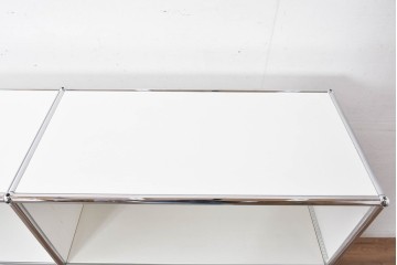 中古　美品　スイス　USMハラー(USM Haller)　ホームオフィスにもおすすめなスッキリとしたデザインのサイドキャビネット　定価約36万円相当　(R-084898)