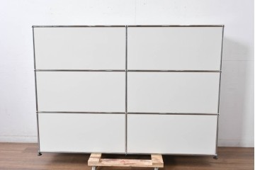 中古　美品　スイス　USMハラー(USM Haller)　ホームオフィスにもおすすめなスッキリとしたデザインのサイドキャビネット　定価約36万円相当　(R-084898)