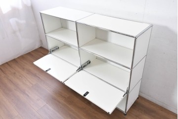 中古　美品　スイス　USMハラー(USM Haller)　ホームオフィスにもおすすめなスッキリとしたデザインのサイドキャビネット　定価約36万円相当　(R-084898)