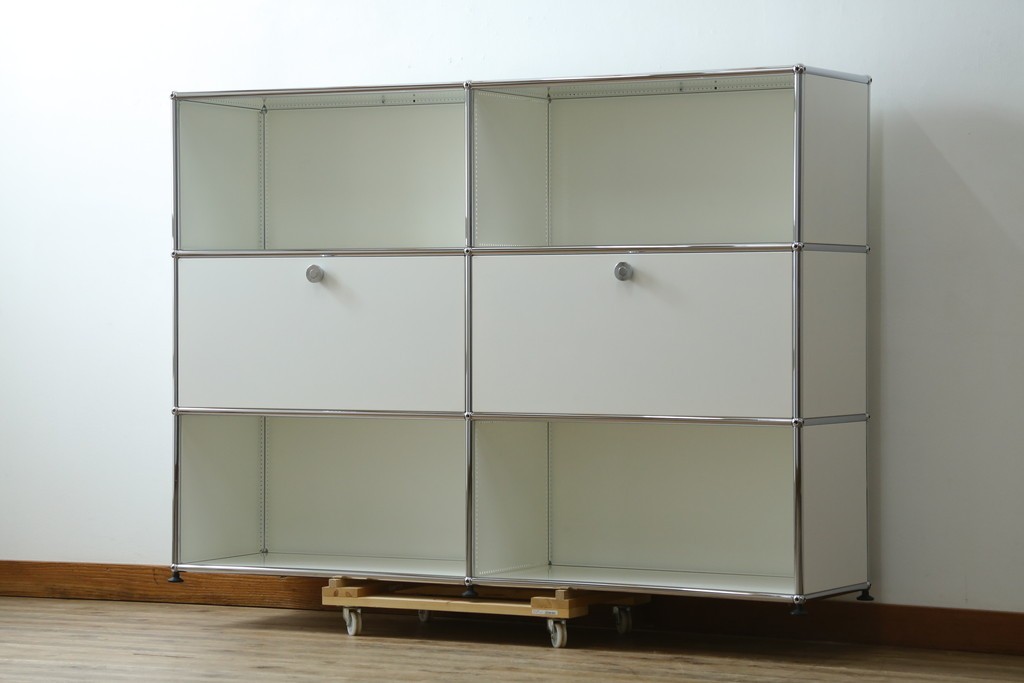 中古　美品　スイス　USMハラー(USM Haller)　ドロップダウンドア×2　サイドボード　定価約36万円　(R-084899)