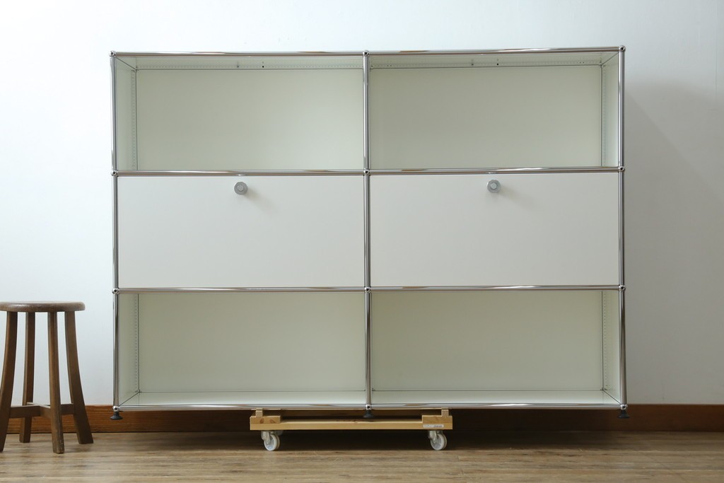 中古　美品　スイス　USMハラー(USM Haller)　ドロップダウンドア×2　サイドボード　定価約36万円　(R-084899)