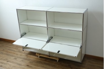中古　美品　スイス　USMハラー(USM Haller)　ドロップダウンドア×2　サイドボード　定価約36万円　(R-084899)
