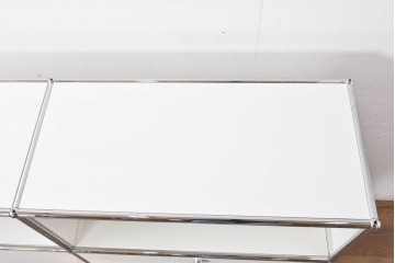 中古　美品　スイス　USMハラー(USM Haller)　ホームオフィスにもおすすめなスッキリとしたデザインのサイドキャビネット　定価約36万円相当　(R-084899)