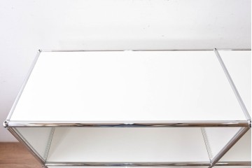 中古　美品　スイス　USMハラー(USM Haller)　ホームオフィスにもおすすめなスッキリとしたデザインのサイドキャビネット　定価約36万円相当　(R-084899)