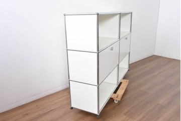 中古　美品　スイス　USMハラー(USM Haller)　ホームオフィスにもおすすめなスッキリとしたデザインのサイドキャビネット　定価約36万円相当　(R-084899)