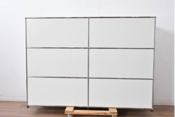 中古　美品　スイス　USMハラー(USM Haller)　ホームオフィスにもおすすめなスッキリとしたデザインのサイドキャビネット　定価約36万円相当　(R-084899)