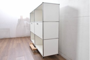 中古　美品　スイス　USMハラー(USM Haller)　ホームオフィスにもおすすめなスッキリとしたデザインのサイドキャビネット　定価約36万円相当　(R-084899)