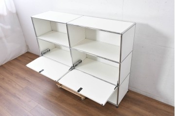 中古　美品　スイス　USMハラー(USM Haller)　ホームオフィスにもおすすめなスッキリとしたデザインのサイドキャビネット　定価約36万円相当　(R-084899)