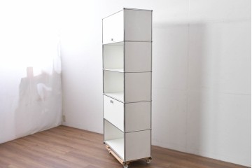 中古　美品　スイス　USMハラー(USM Haller)　ホームオフィスにもおすすめなスッキリとしたデザインのシェルフ　定価約35万5千円相当　(R-084900)