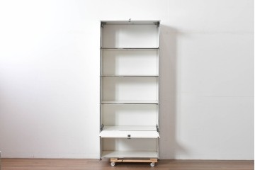 中古　美品　スイス　USMハラー(USM Haller)　ホームオフィスにもおすすめなスッキリとしたデザインのシェルフ　定価約35万5千円相当　(R-084900)