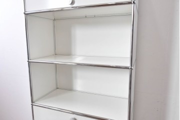 中古　美品　スイス　USMハラー(USM Haller)　ホームオフィスにもおすすめなスッキリとしたデザインのシェルフ　定価約35万5千円相当　(R-084900)