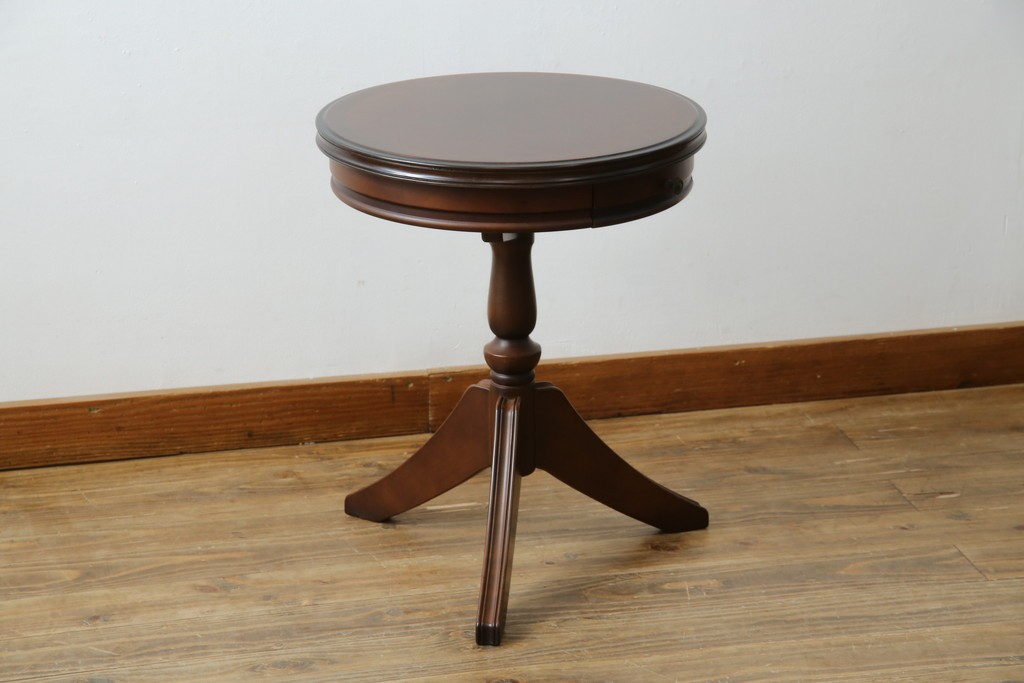 中古　美品　希少な廃番品!!　maruni(マルニ木工)　ブリティッシュコレクション　引き出し付きサイドテーブル　(R-084902)