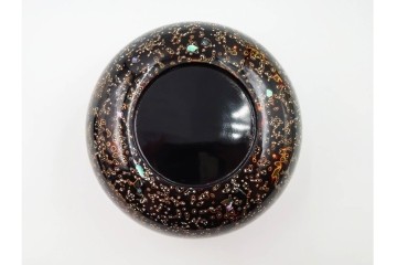 時代物　蛤・那智黒　螺鈿の花文が華やかな碁笥・碁石セット　(R-084907)