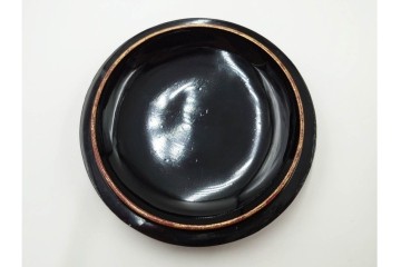 時代物　蛤・那智黒　螺鈿の花文が華やかな碁笥・碁石セット　(R-084907)