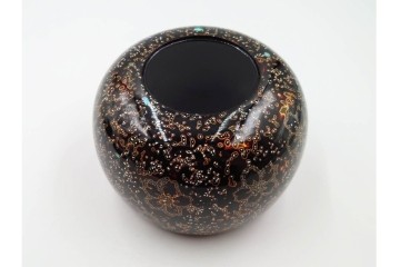 時代物　蛤・那智黒　螺鈿の花文が華やかな碁笥・碁石セット　(R-084907)