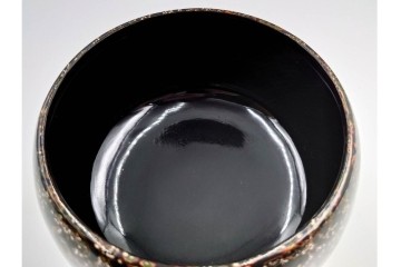 時代物　蛤・那智黒　螺鈿の花文が華やかな碁笥・碁石セット　(R-084907)