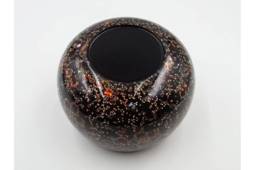 時代物　蛤・那智黒　螺鈿の花文が華やかな碁笥・碁石セット　(R-084907)