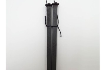 在銘　亀文堂正平造の青銅霊芝頭火箸と明珍宗之作火箸のセット　共箱付き　(R-084908)