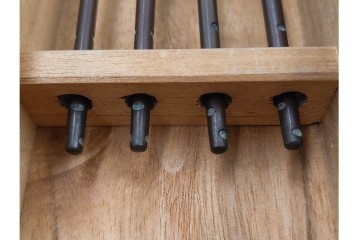 在銘　亀文堂正平造の青銅霊芝頭火箸と明珍宗之作火箸のセット　共箱付き　(R-084908)