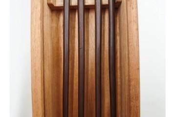 在銘　亀文堂正平造の青銅霊芝頭火箸と明珍宗之作火箸のセット　共箱付き　(R-084908)