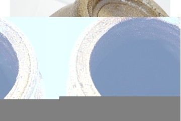 人間国宝　濱田庄司(浜田庄司)　塩釉絵刷毛目　高さ約30cmの益子焼花瓶　共箱付き　(R-084910)