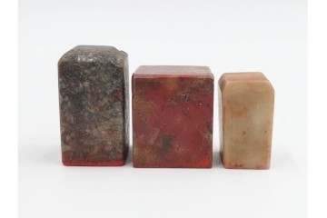 木彫・彫刻・篆刻　石材製と木製の古印材まとめて22点セット　(R-084911)