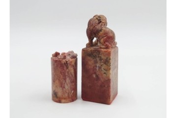 木彫・彫刻・篆刻　石材製と木製の古印材まとめて22点セット　(R-084911)