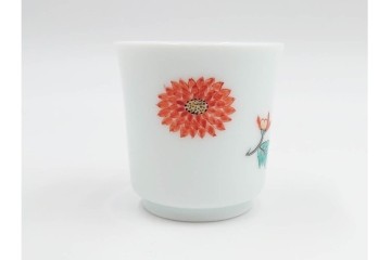 三右衛門焼　十三代 酒井田柿右衛門・十三代 今泉今右衛門・十三代 中里太郎右衛門　異なる表情を楽しめるぐい吞み3客セット　共箱付き　(R-084913)