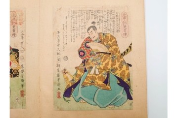 時代物　真作　落合芳幾(一恵斎、朝霞楼)　「太平記英勇伝(太平記英勇傳)」木版画浮世絵　全45図　(R-084914)