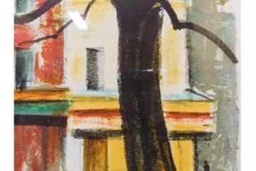 真作　荻須高徳　「インノサン広場」　77/185　リトグラフ　(R-084917)