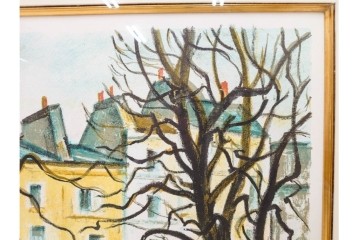 真作　荻須高徳　「インノサン広場」　77/185　リトグラフ　(R-084917)