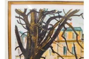 真作　荻須高徳　「インノサン広場」　77/185　リトグラフ　(R-084917)