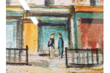 真作　荻須高徳　「インノサン広場」　77/185　リトグラフ　(R-084917)