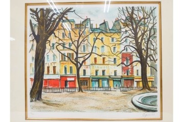 真作　荻須高徳　「インノサン広場」　77/185　リトグラフ　(R-084917)