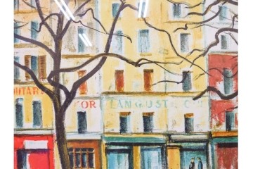 真作　荻須高徳　「インノサン広場」　77/185　リトグラフ　(R-084917)