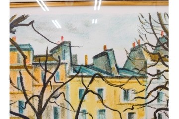 真作　荻須高徳　「インノサン広場」　77/185　リトグラフ　(R-084917)