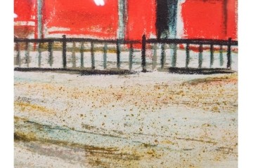 真作　荻須高徳　「インノサン広場」　77/185　リトグラフ　(R-084917)