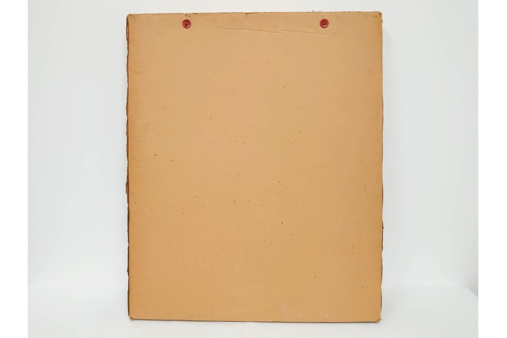 真作　サイン入り　荻須高徳　「中庭に続くロケット通り」　パリの街並みを描いた和紙刷りリトグラフ　外箱付き　(R-084918)