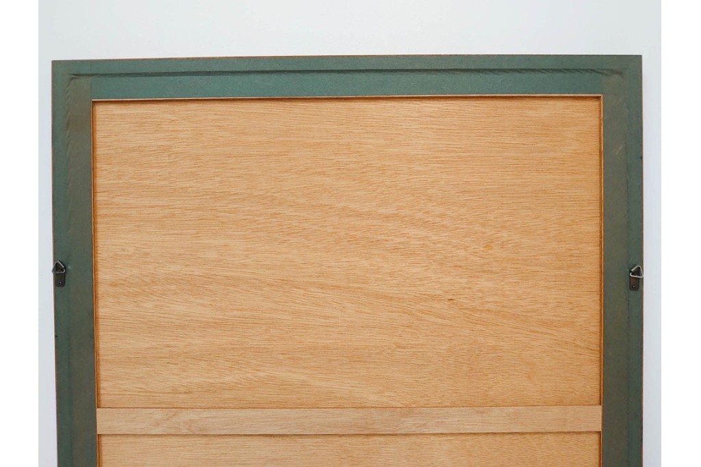 真作　サイン入り　荻須高徳　「中庭に続くロケット通り」　パリの街並みを描いた和紙刷りリトグラフ　外箱付き　(R-084918)