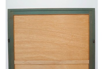 真作　サイン入り　荻須高徳　「中庭に続くロケット通り」　パリの街並みを描いた和紙刷りリトグラフ　外箱付き　(R-084918)