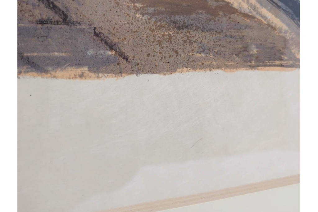 真作　サイン入り　荻須高徳　「中庭に続くロケット通り」　パリの街並みを描いた和紙刷りリトグラフ　外箱付き　(R-084918)