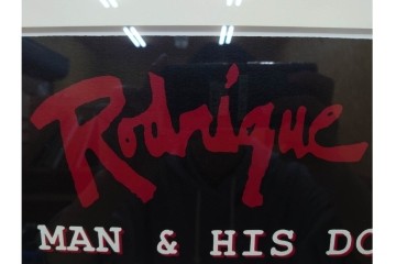 真作　直筆サイン入り　ジョージ・ロドリーゲ(George Rodrigue)　ブルードッグ　「A MAN&HIS DOG」　28/90　シルクスクリーン　(R-084919)