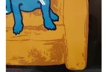 真作　直筆サイン入り　ジョージ・ロドリーゲ(George Rodrigue)　ブルードッグ　「A MAN&HIS DOG」　28/90　シルクスクリーン　(R-084919)