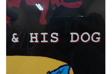 真作　直筆サイン入り　ジョージ・ロドリーゲ(George Rodrigue)　ブルードッグ　「A MAN&HIS DOG」　28/90　シルクスクリーン　(R-084919)