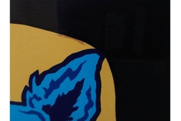 真作　直筆サイン入り　ジョージ・ロドリーゲ(George Rodrigue)　ブルードッグ　「A MAN&HIS DOG」　28/90　シルクスクリーン　(R-084919)