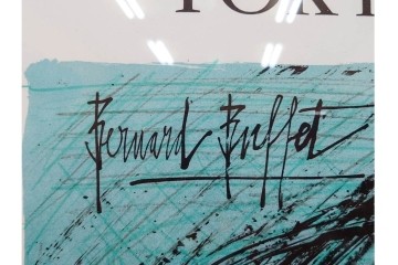 真作　版上サイン入り　1980年　ベルナール・ビュッフェ(ビュフェ)　Bernard Buffet　「富士山」　力強い線描と鮮やかな色彩のリトグラフポスター　(R-084920)