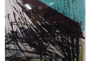 真作　版上サイン入り　1980年　ベルナール・ビュッフェ(ビュフェ)　Bernard Buffet　「富士山」　力強い線描と鮮やかな色彩のリトグラフポスター　(R-084920)